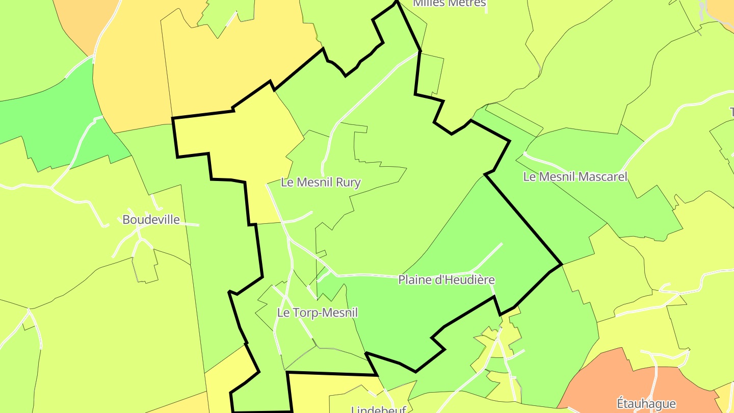 Carte des prix de l'immobilier Le Torp-Mesnil