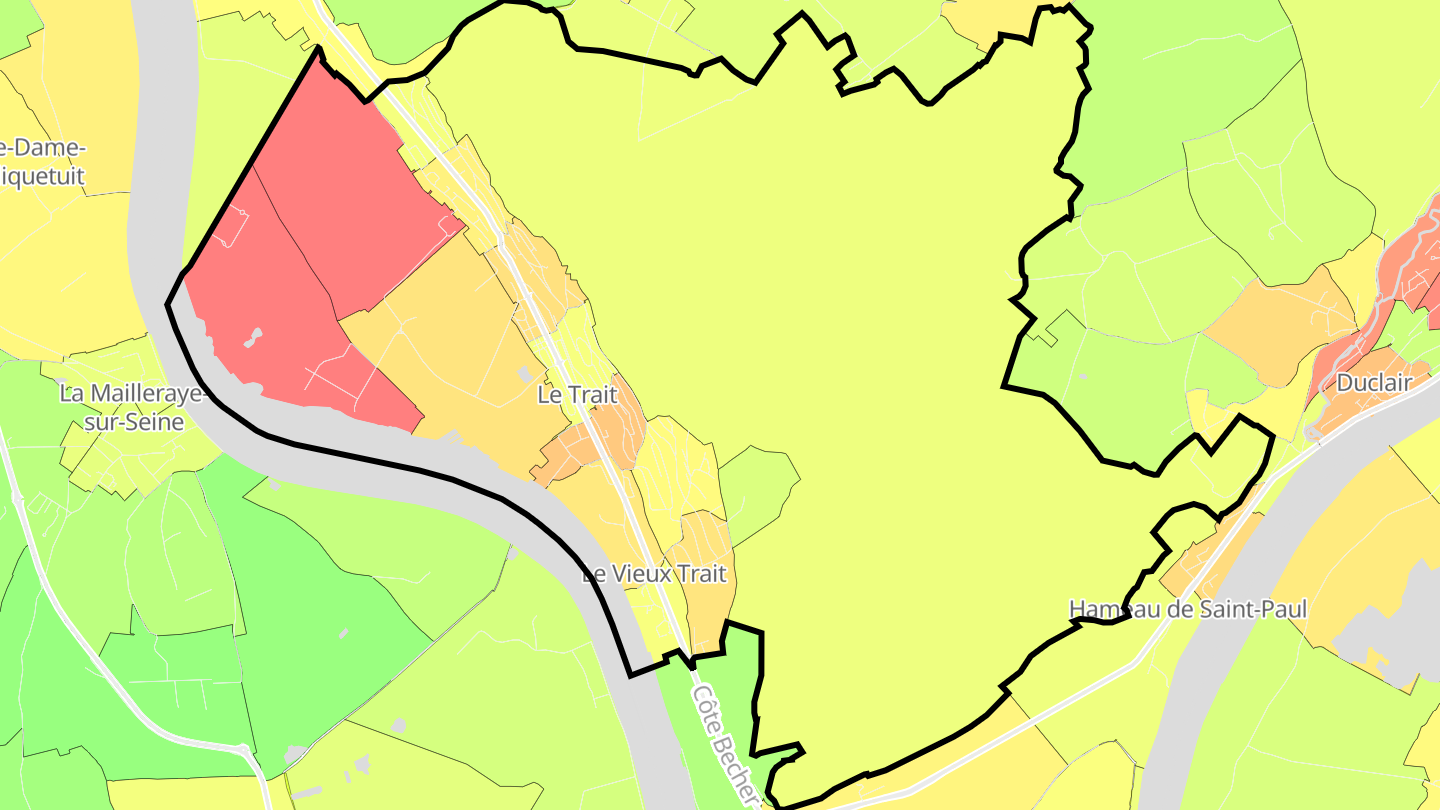 Carte des prix de l'immobilier Le Trait