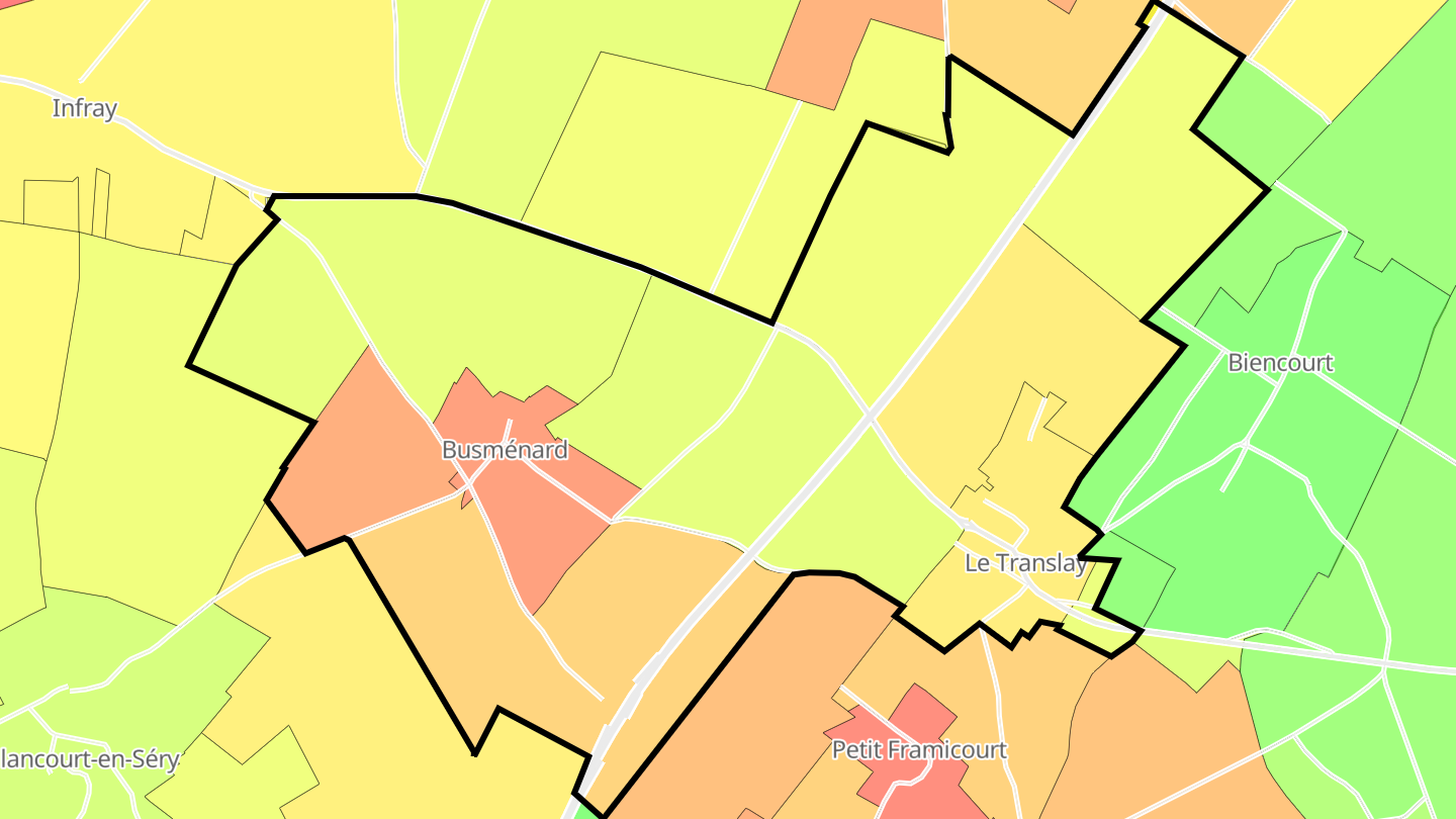 Carte des prix de l'immobilier Le Translay