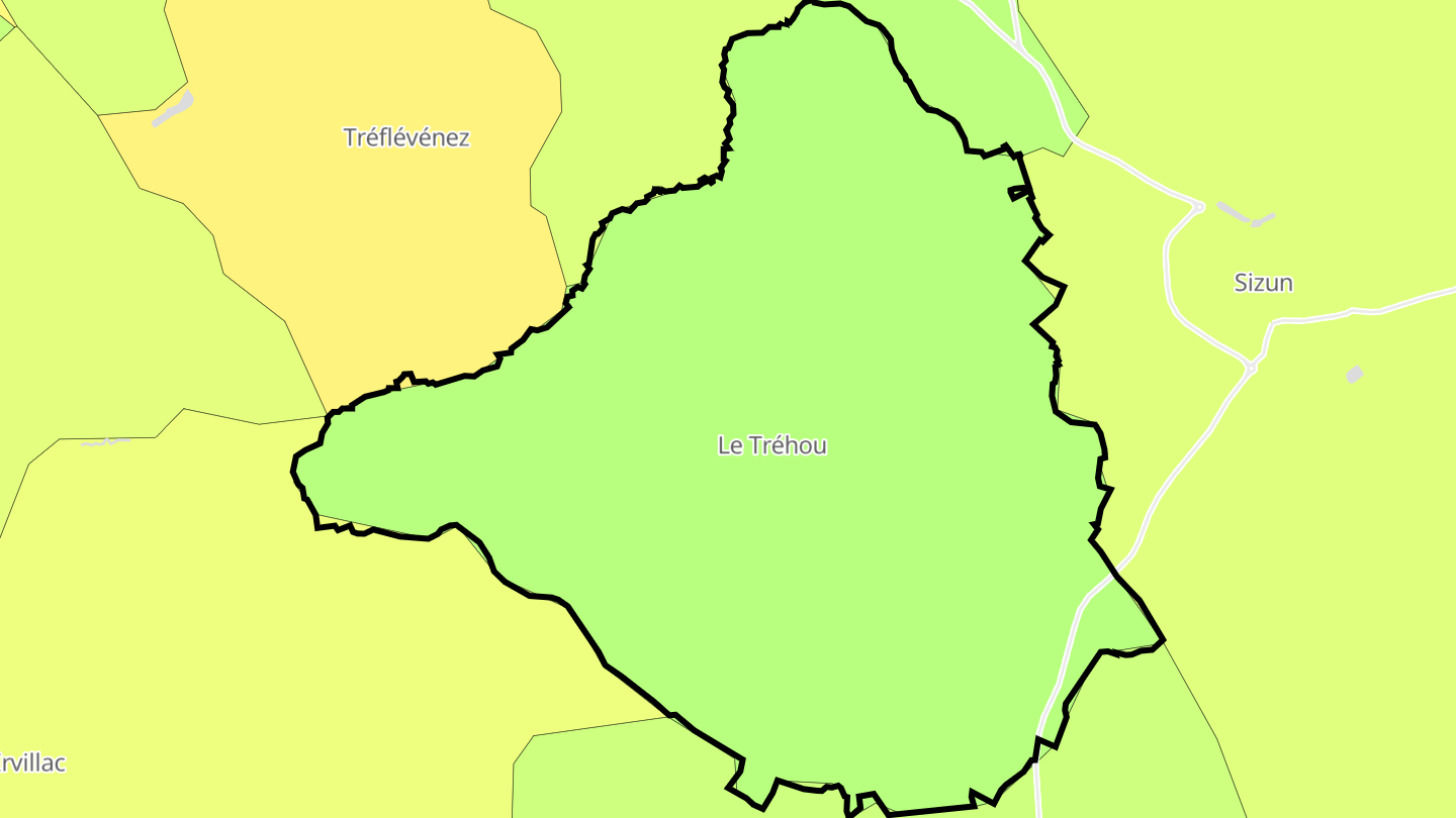 Carte des prix de l'immobilier Le Tréhou