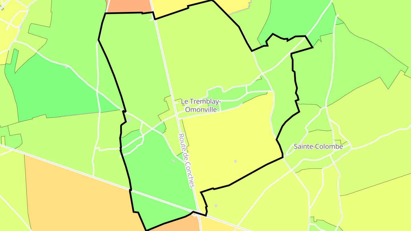 Carte des prix de l'immobilier Le Tremblay-Omonville