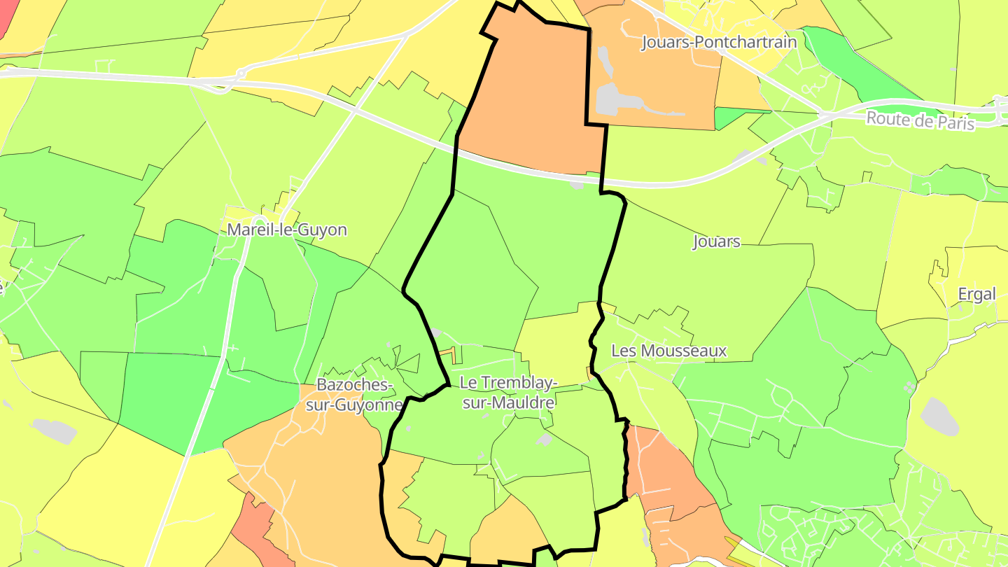 Carte des prix de l'immobilier Le Tremblay-sur-Mauldre