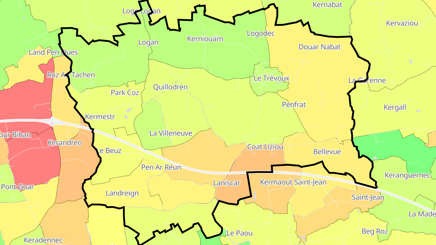 Carte des prix de l'immobilier Le Trévoux