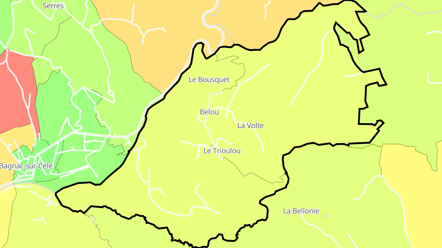 Carte des prix de l'immobilier Le Trioulou