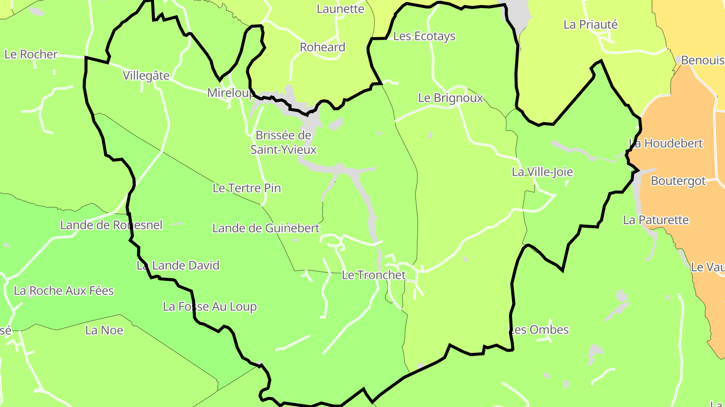 Carte des prix de l'immobilier Le Tronchet