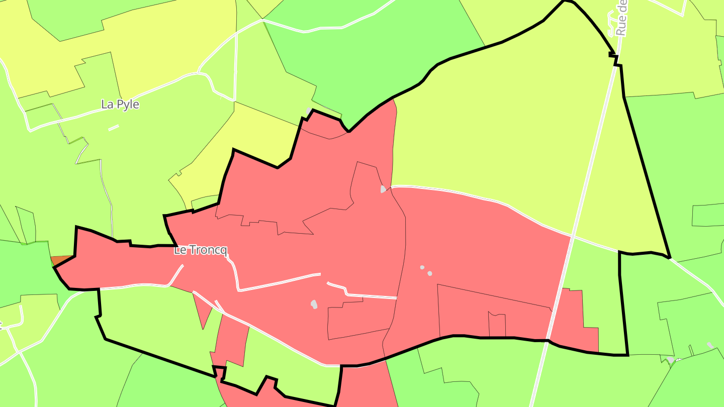 Carte des prix de l'immobilier Le Troncq