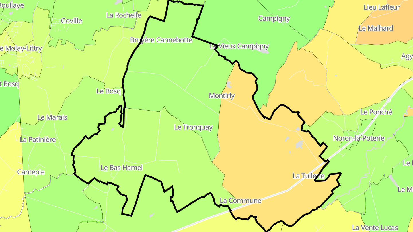 Carte des prix de l'immobilier Le Tronquay