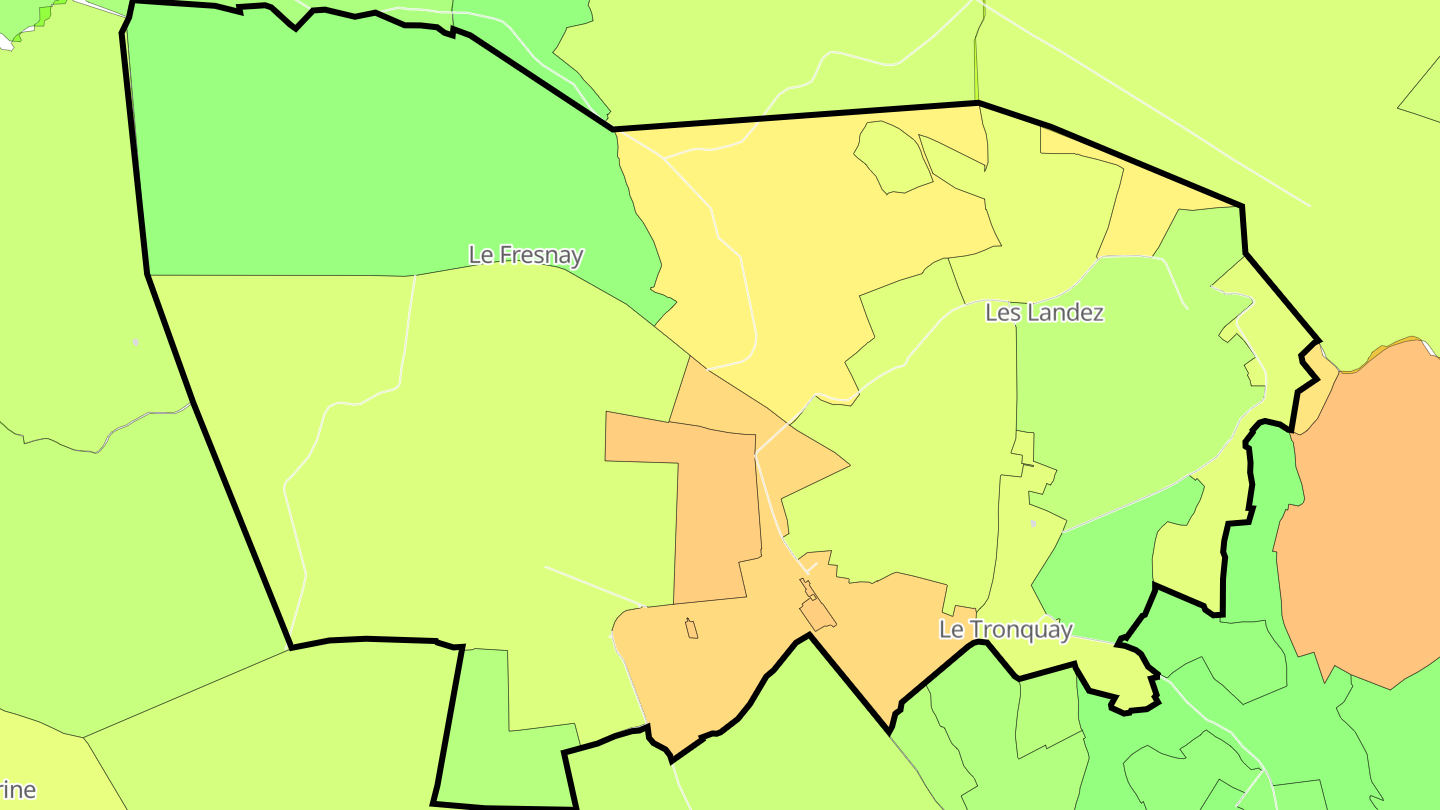 Carte des prix de l'immobilier Le Tronquay