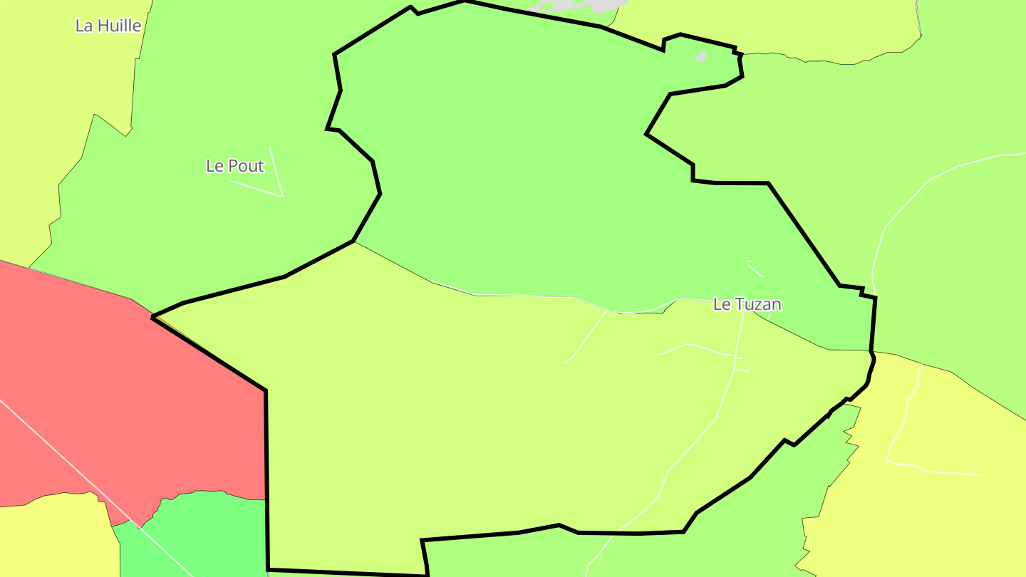 Carte des prix de l'immobilier Le Tuzan