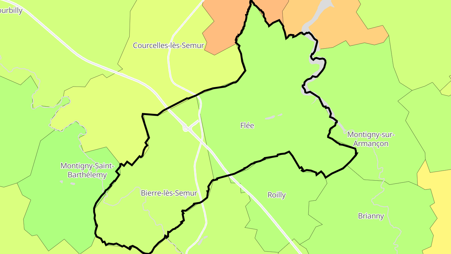Carte des prix de l'immobilier Le Val-Larrey