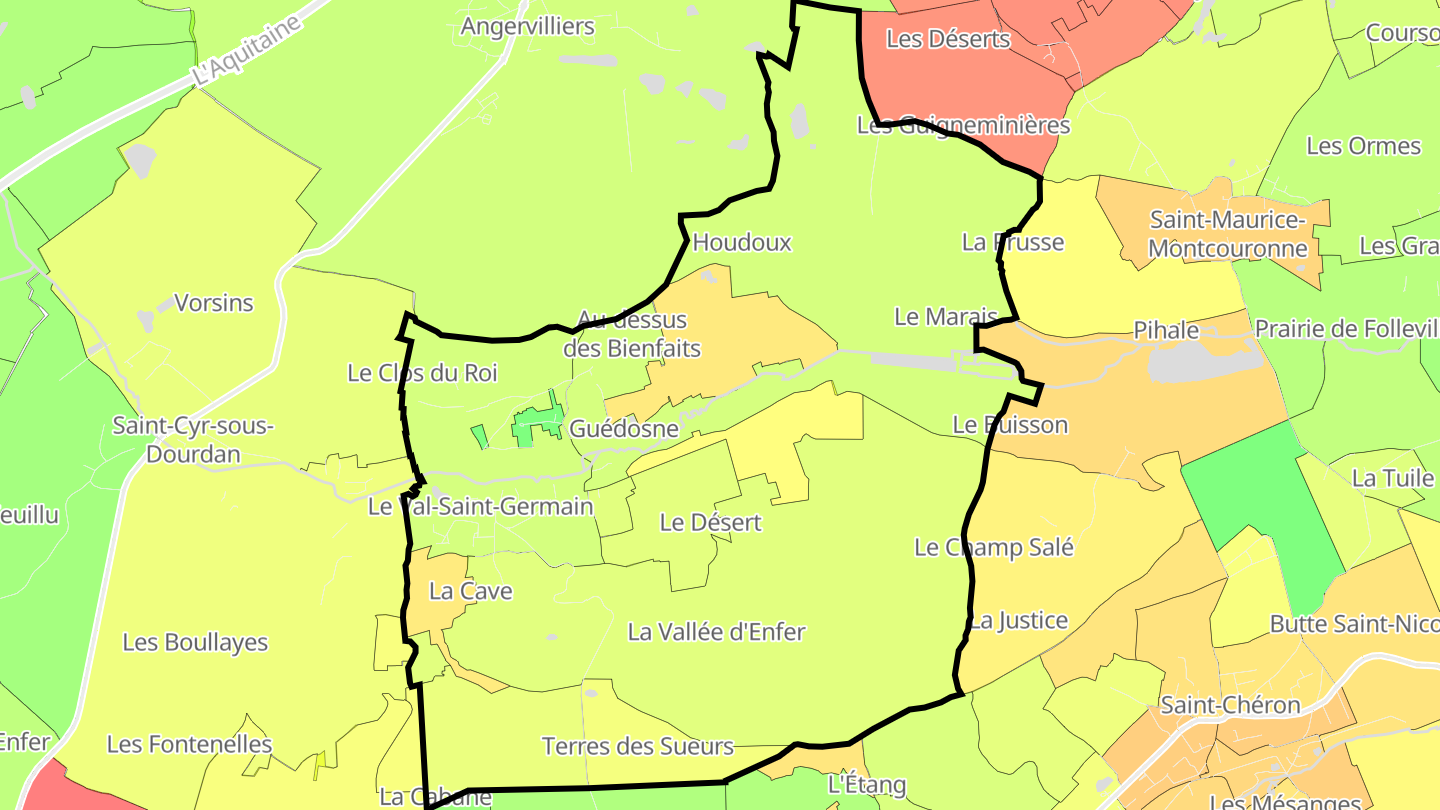Carte des prix de l'immobilier Le Val-Saint-Germain