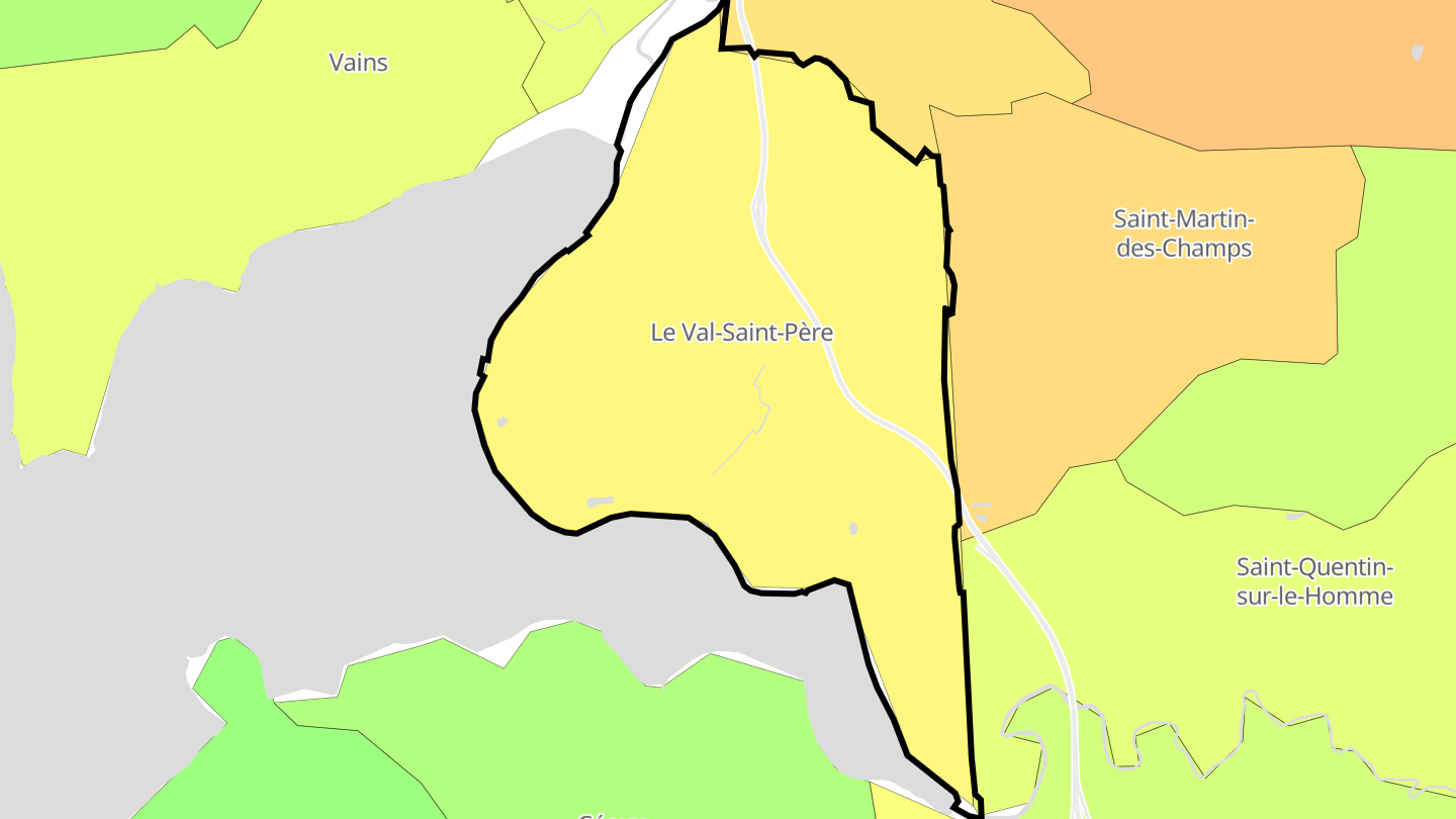 Carte des prix de l'immobilier Le Val-Saint-Père