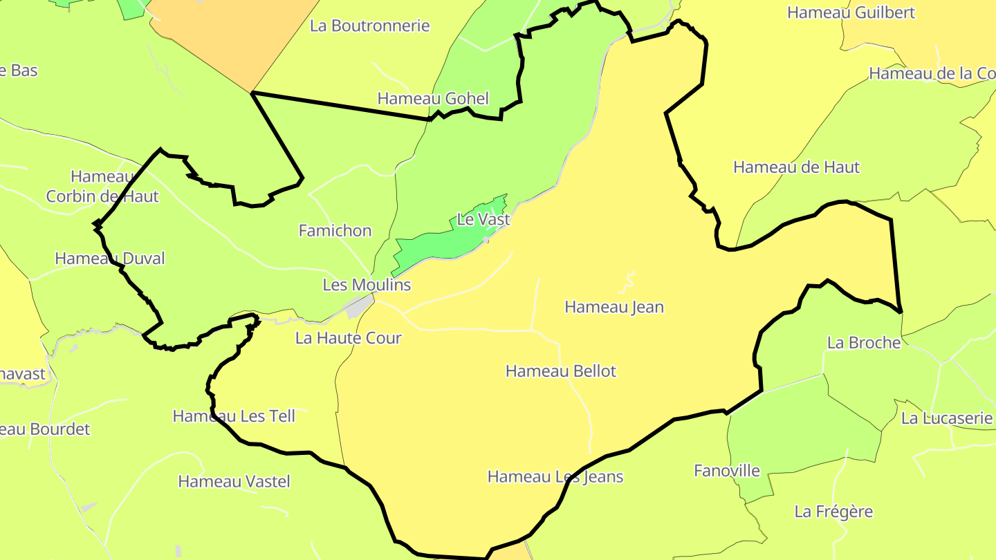 Carte des prix de l'immobilier Le Vast