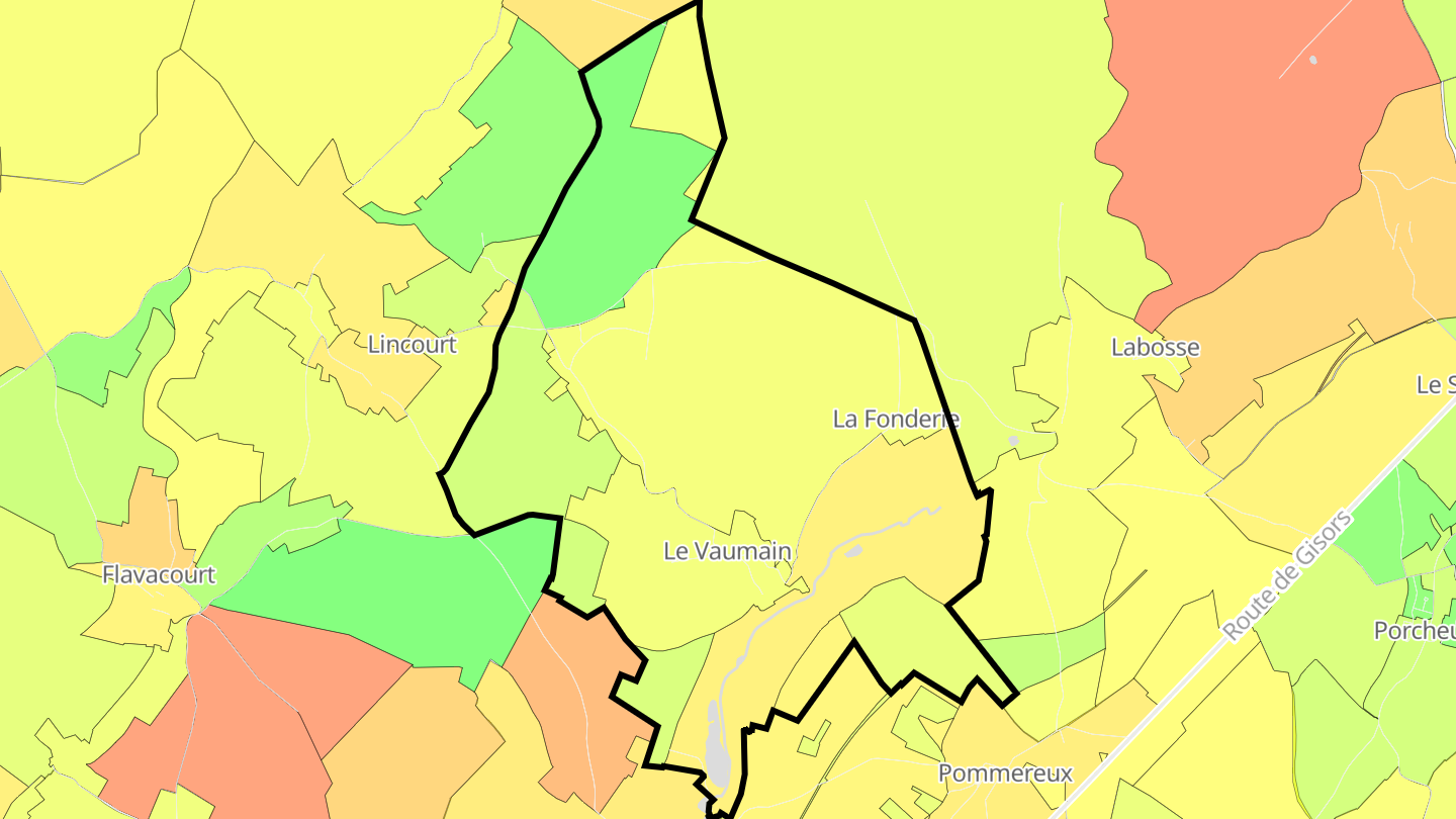 Carte des prix de l'immobilier Le Vaumain