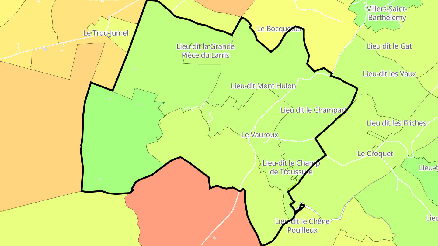 Carte des prix de l'immobilier Le Vauroux