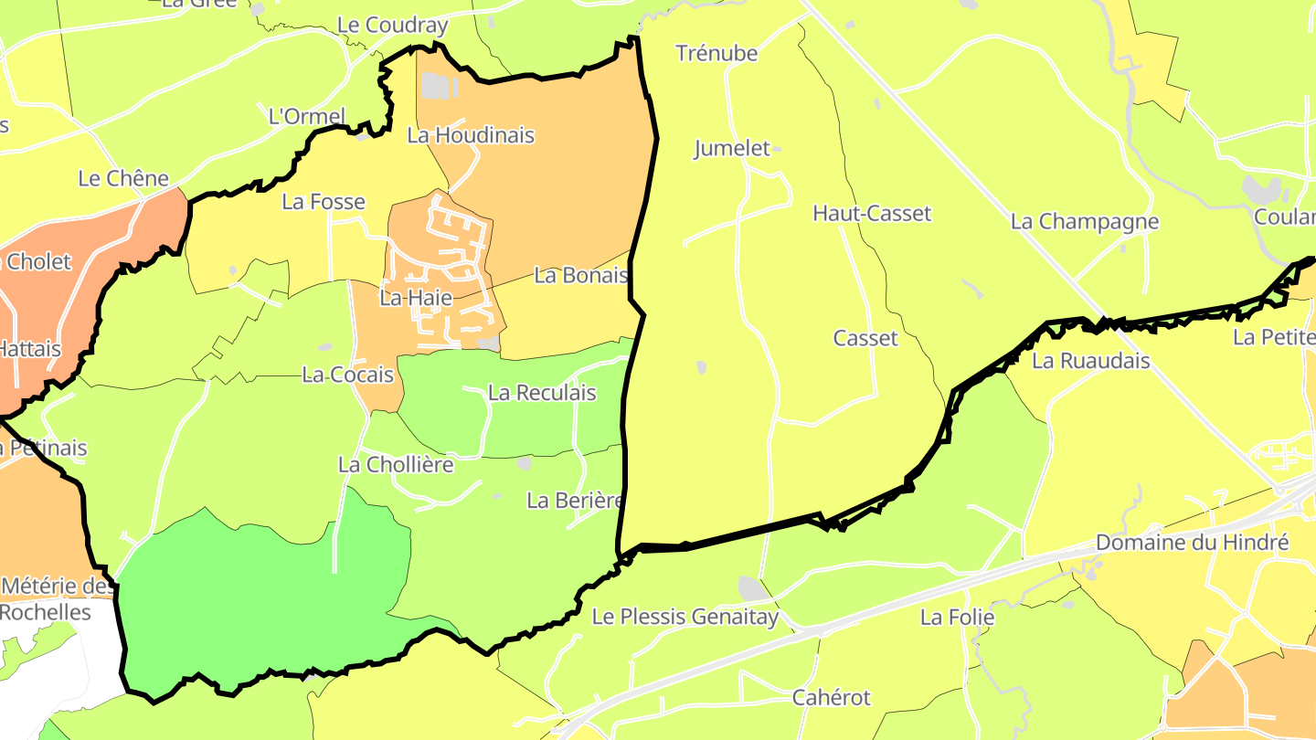 Carte des prix de l'immobilier Le Verger