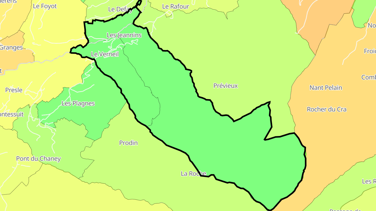Carte des prix de l'immobilier Le Verneil