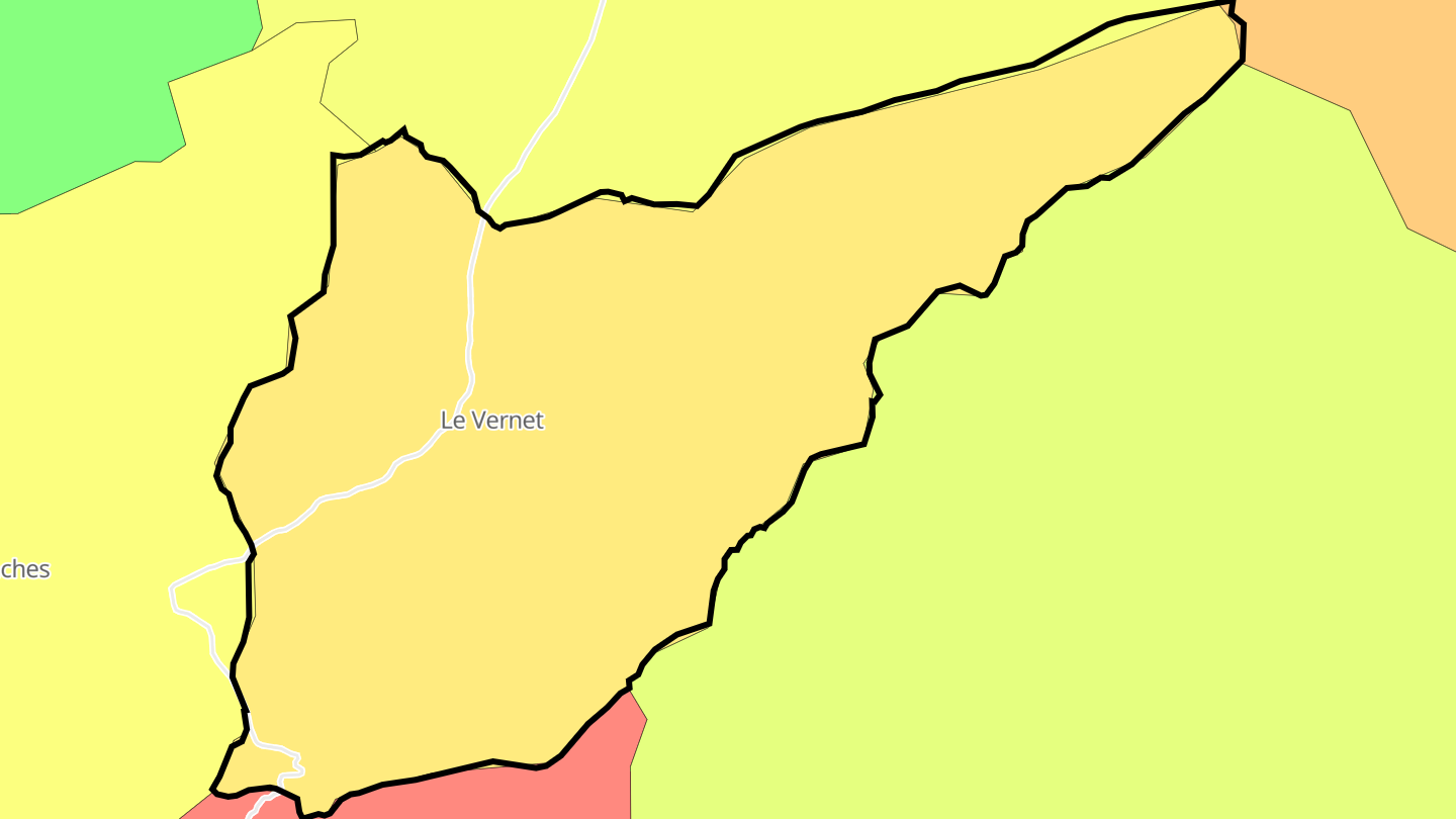Carte des prix de l'immobilier Le Vernet