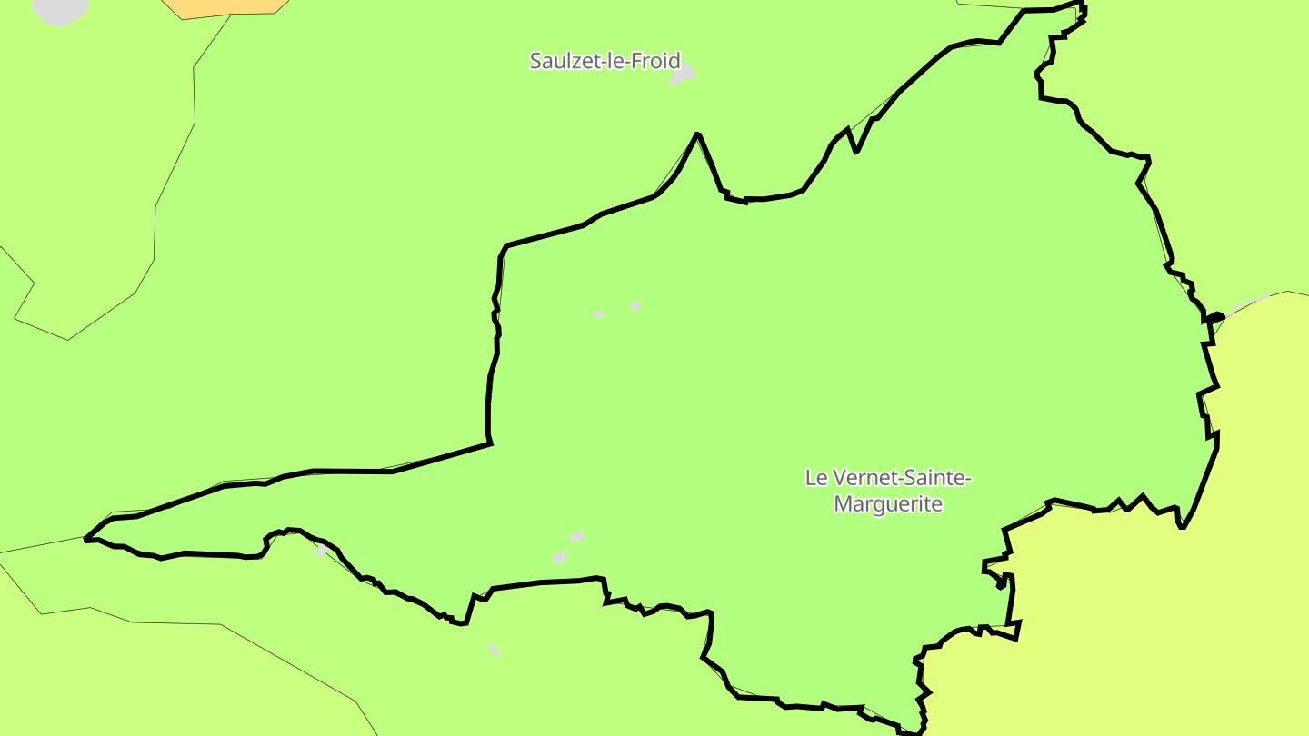 Carte des prix de l'immobilier Le Vernet-Sainte-Marguerite