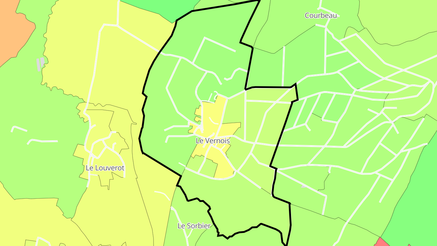 Carte des prix de l'immobilier Le Vernois