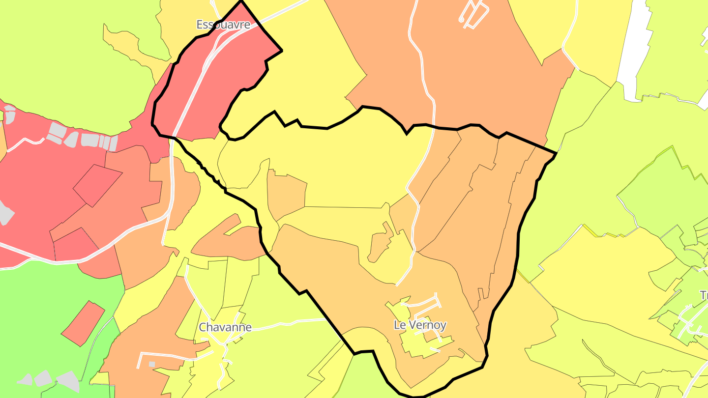 Carte des prix de l'immobilier Le Vernoy