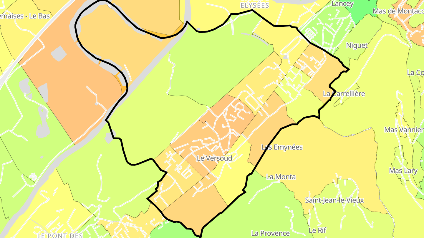 Carte des prix de l'immobilier Le Versoud