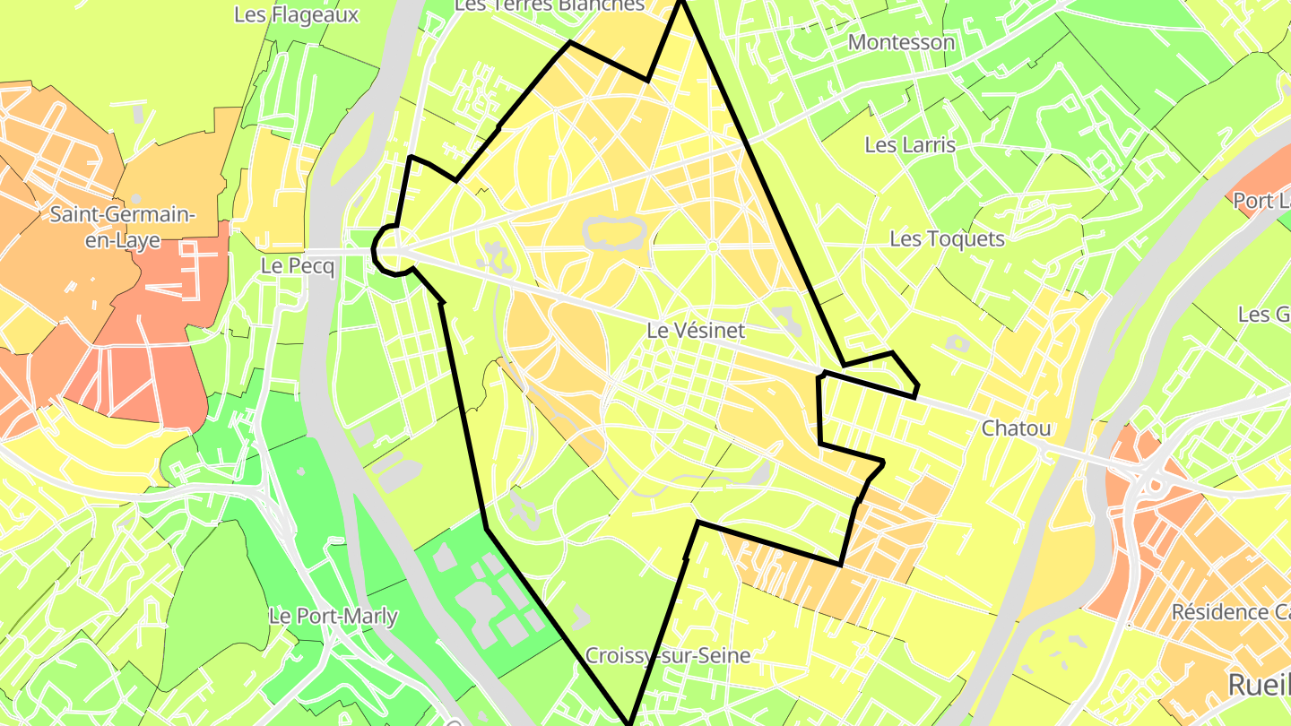 Carte des prix de l'immobilier Le Vésinet
