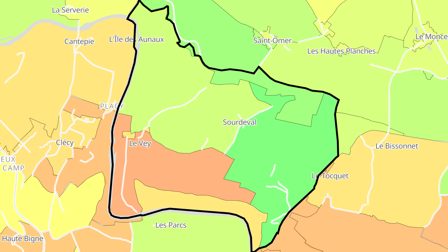 Carte des prix de l'immobilier Le Vey