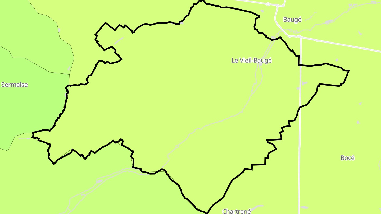 Carte des prix de l'immobilier Le Vieil-Baugé