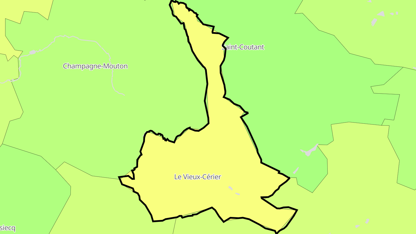 Carte des prix de l'immobilier Le Vieux-Cérier