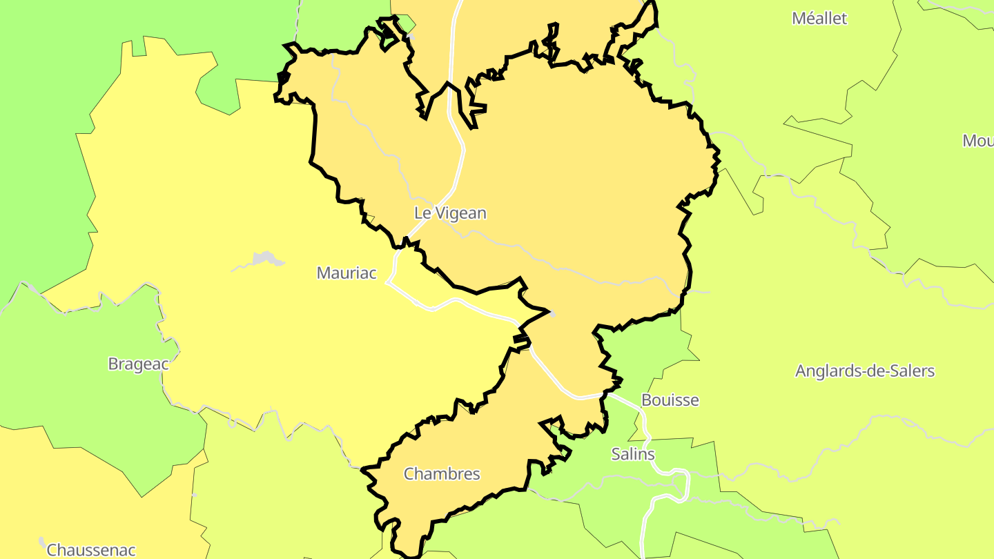 Carte des prix de l'immobilier Le Vigean