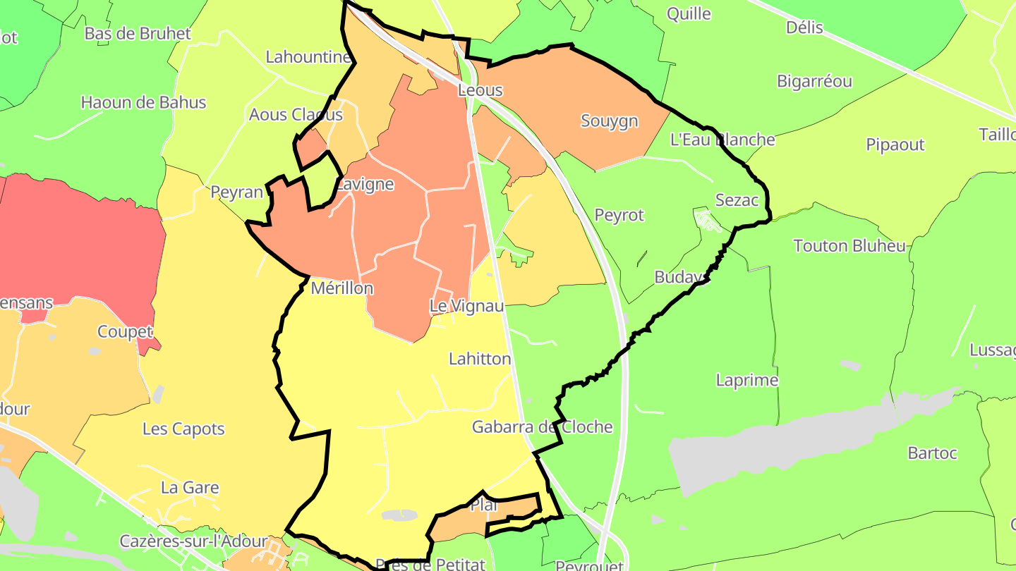 Carte des prix de l'immobilier Le Vignau