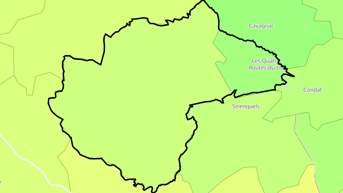 Carte des prix de l'immobilier Le Vignon-en-Quercy