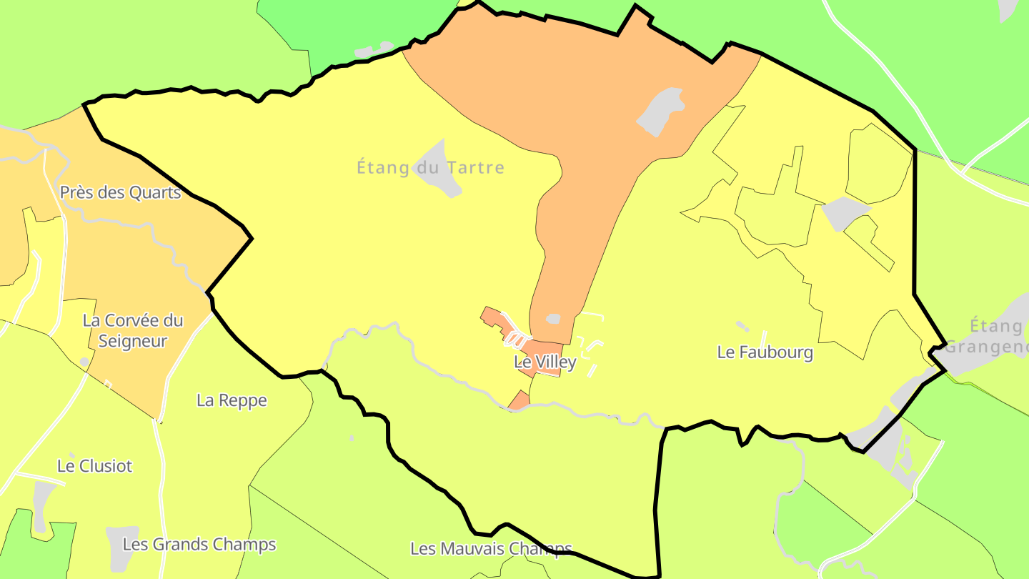 Carte des prix de l'immobilier Le Villey
