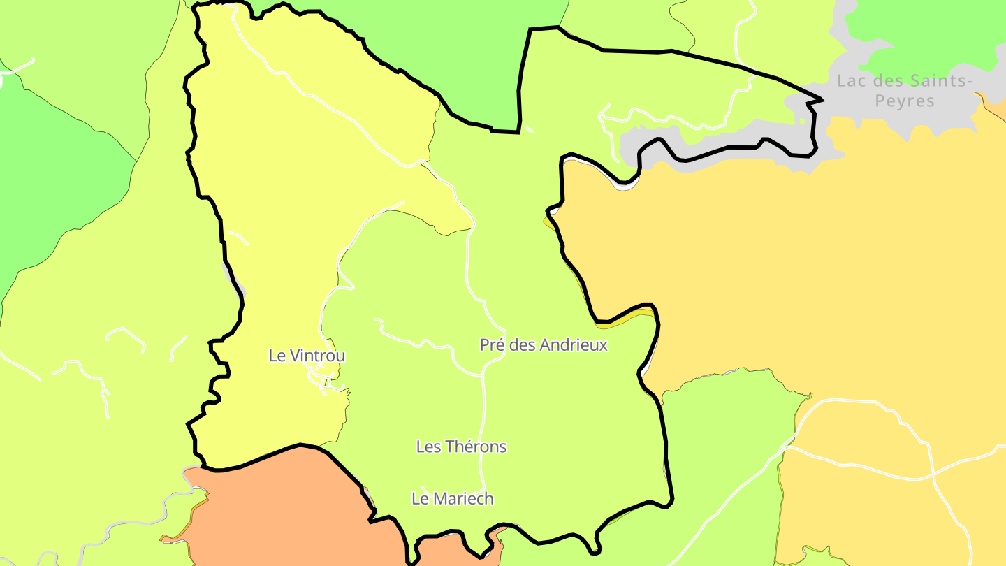 Carte des prix de l'immobilier Le Vintrou