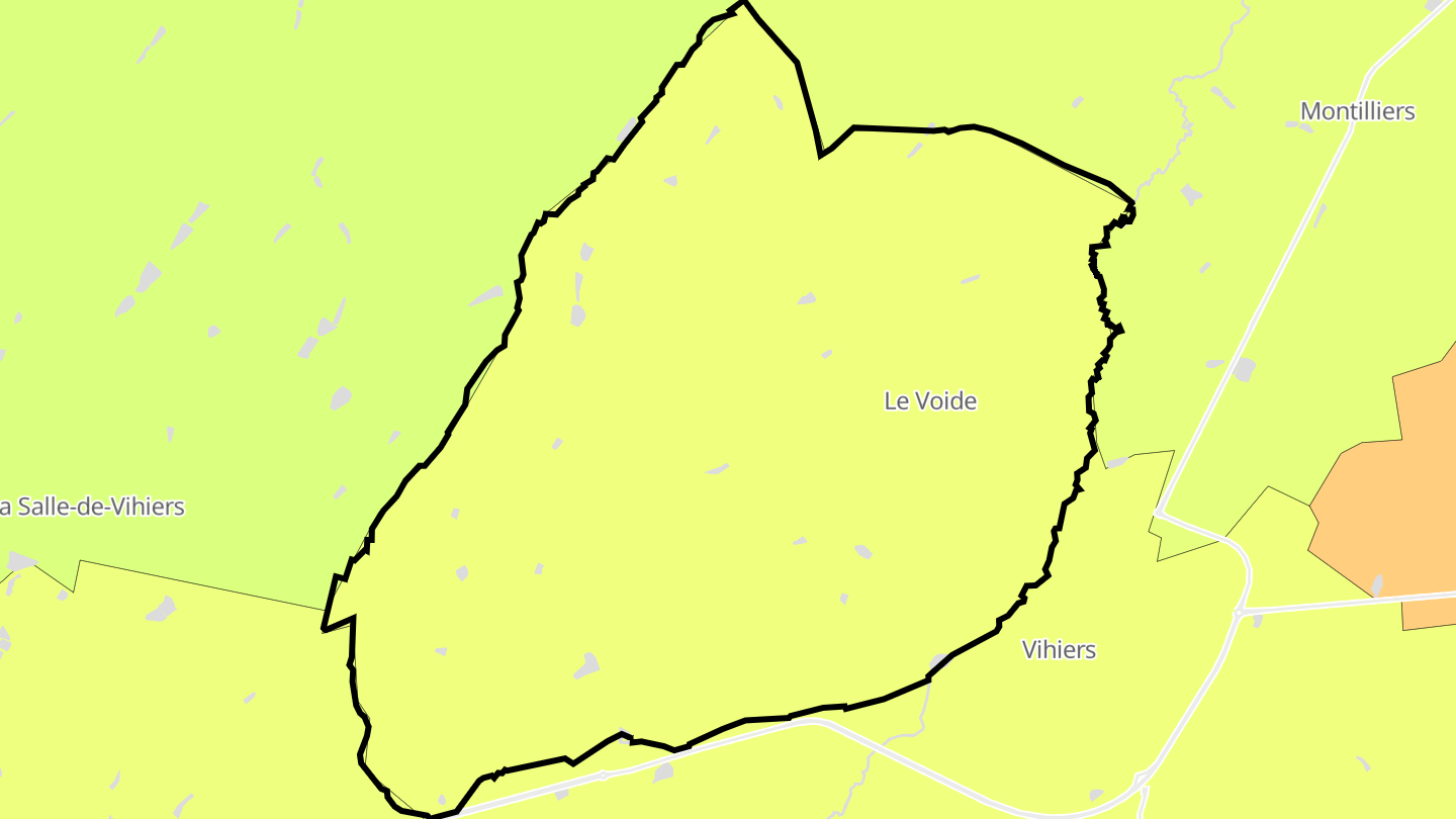 Carte des prix de l'immobilier Le Voide