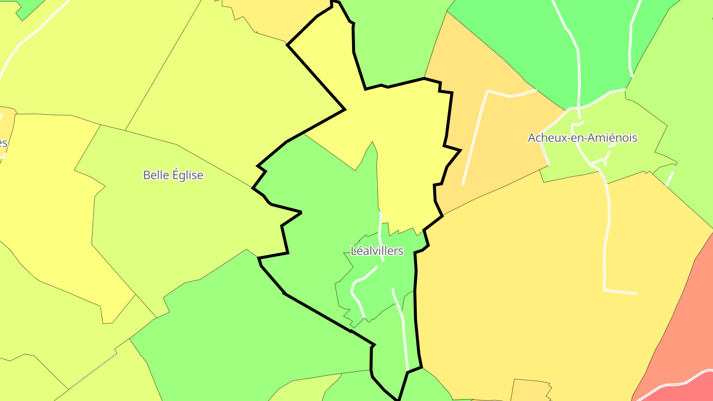Carte des prix de l'immobilier Léalvillers