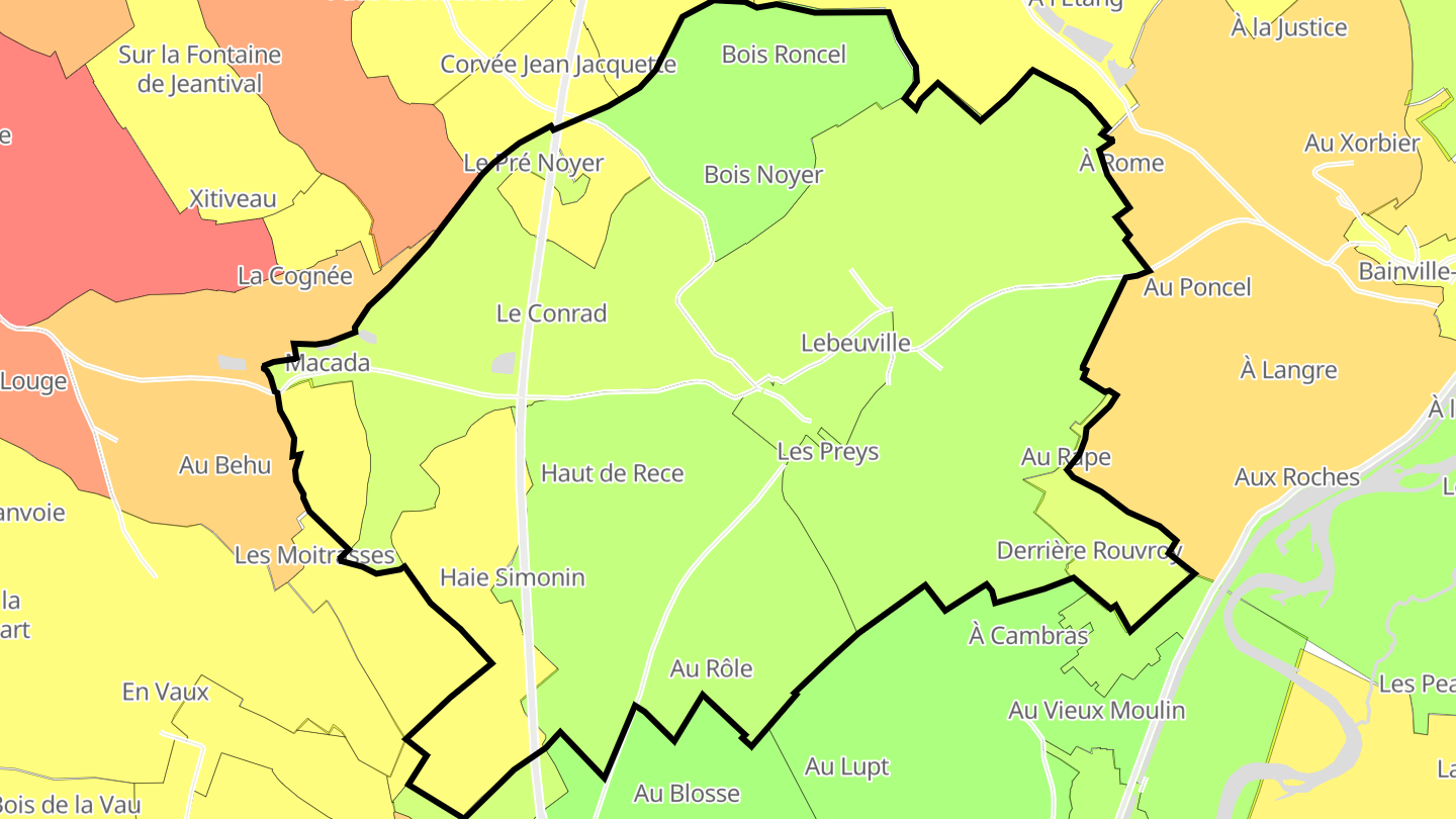 Carte des prix de l'immobilier Lebeuville