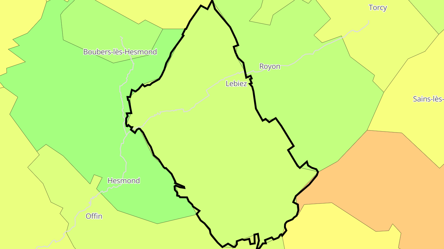 Carte des prix de l'immobilier Lebiez
