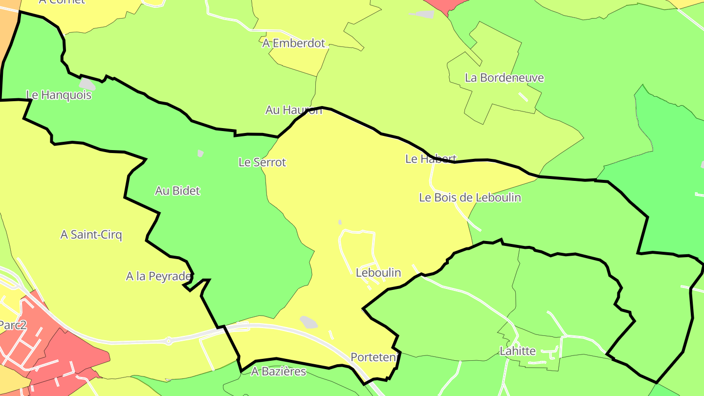 Carte des prix de l'immobilier Leboulin