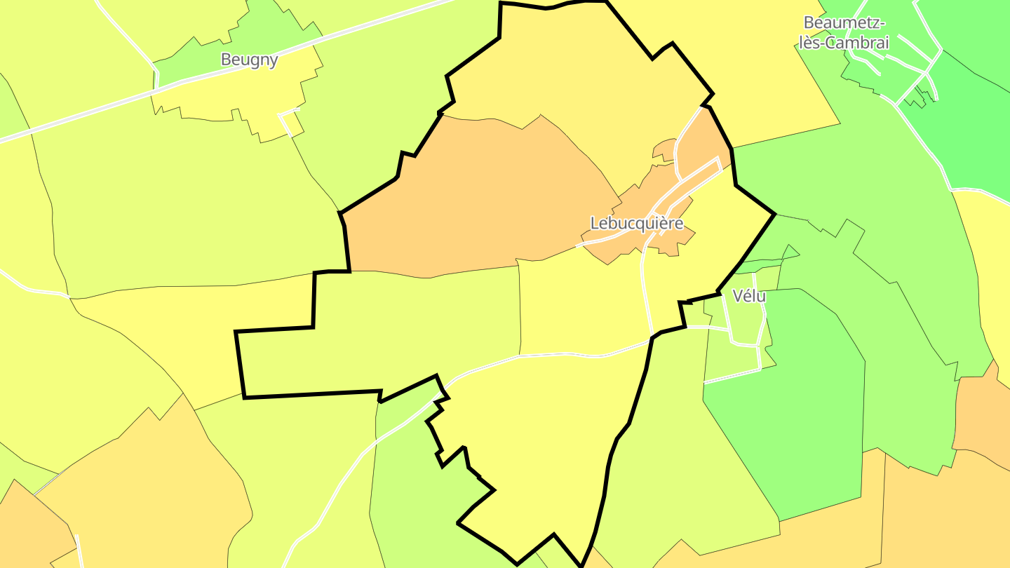 Carte des prix de l'immobilier Lebucquière