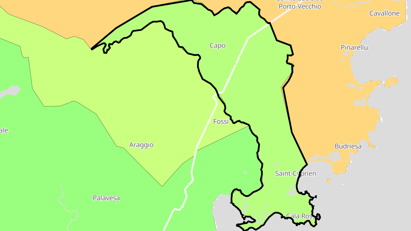 Carte des prix de l'immobilier Lecci
