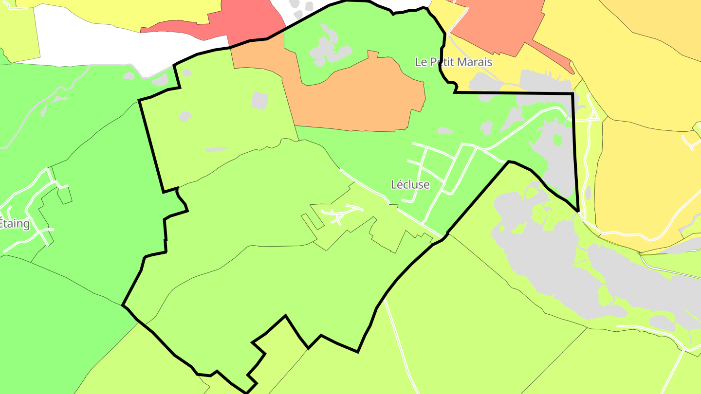 Carte des prix de l'immobilier Lécluse