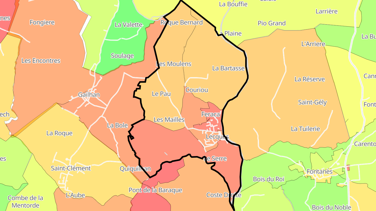 Carte des prix de l'immobilier Lecques