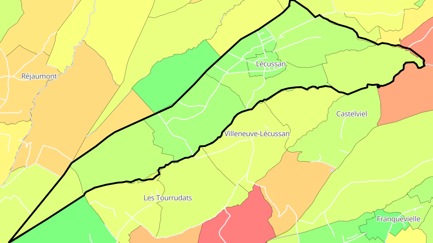 Carte des prix de l'immobilier Lécussan