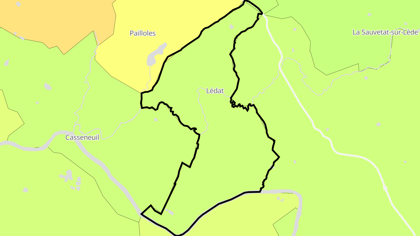 Carte des prix de l'immobilier Lédat