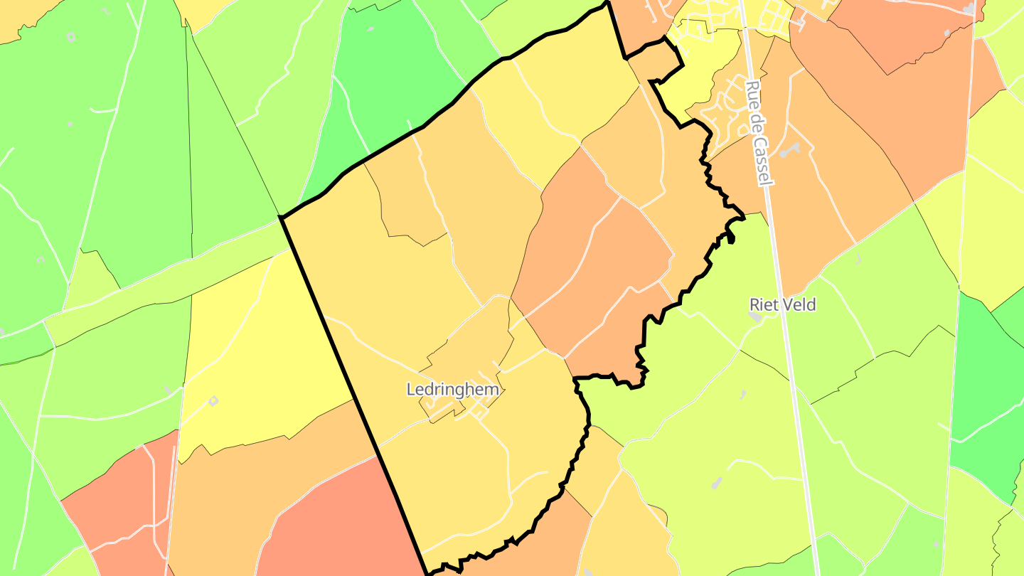 Carte des prix de l'immobilier Ledringhem