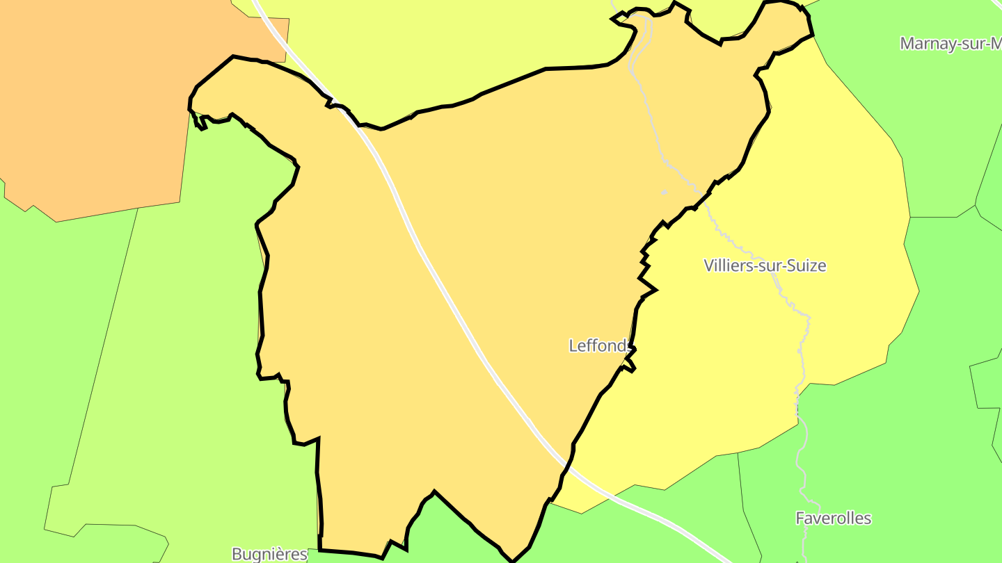 Carte des prix de l'immobilier Leffonds