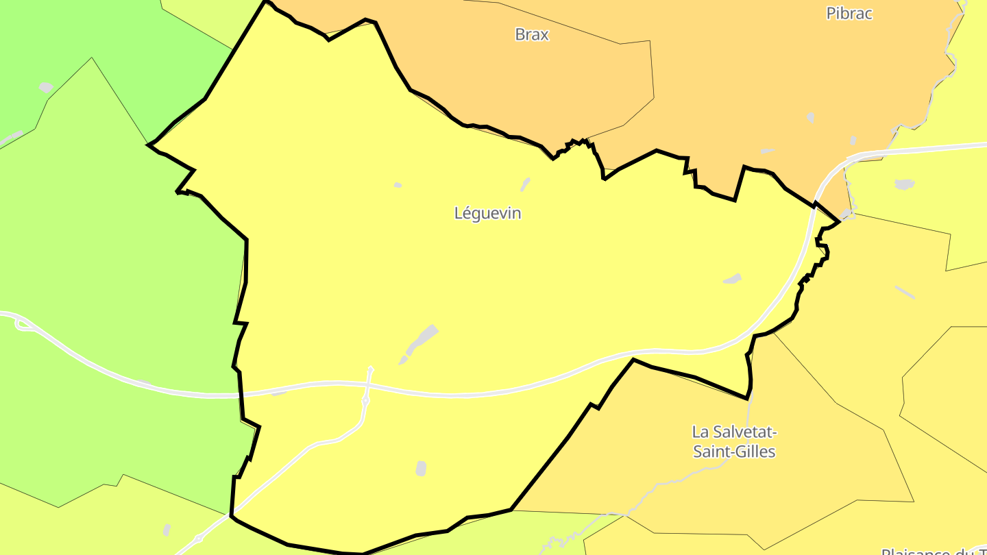 Carte des prix de l'immobilier Léguevin