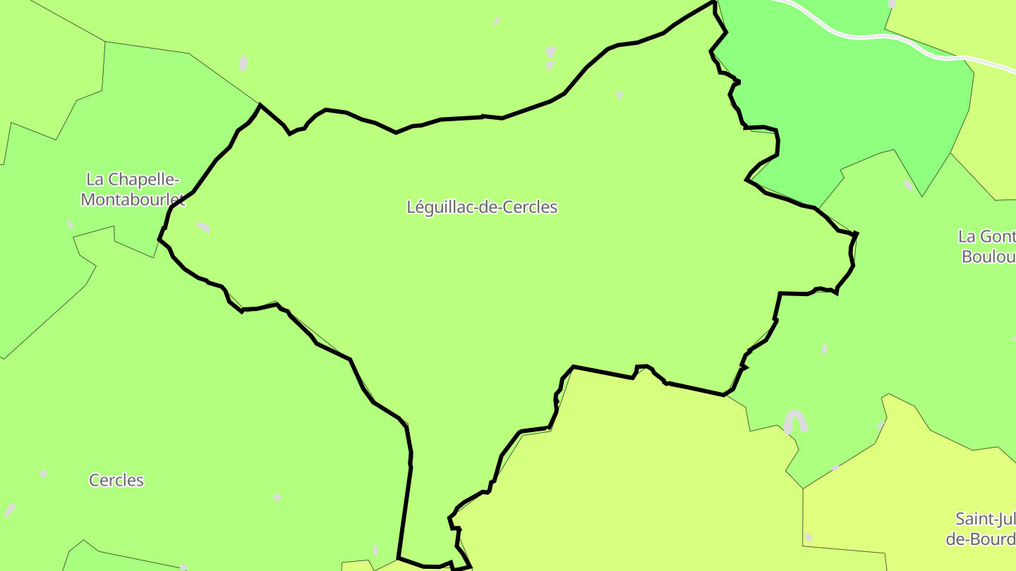 Carte des prix de l'immobilier Léguillac-de-Cercles